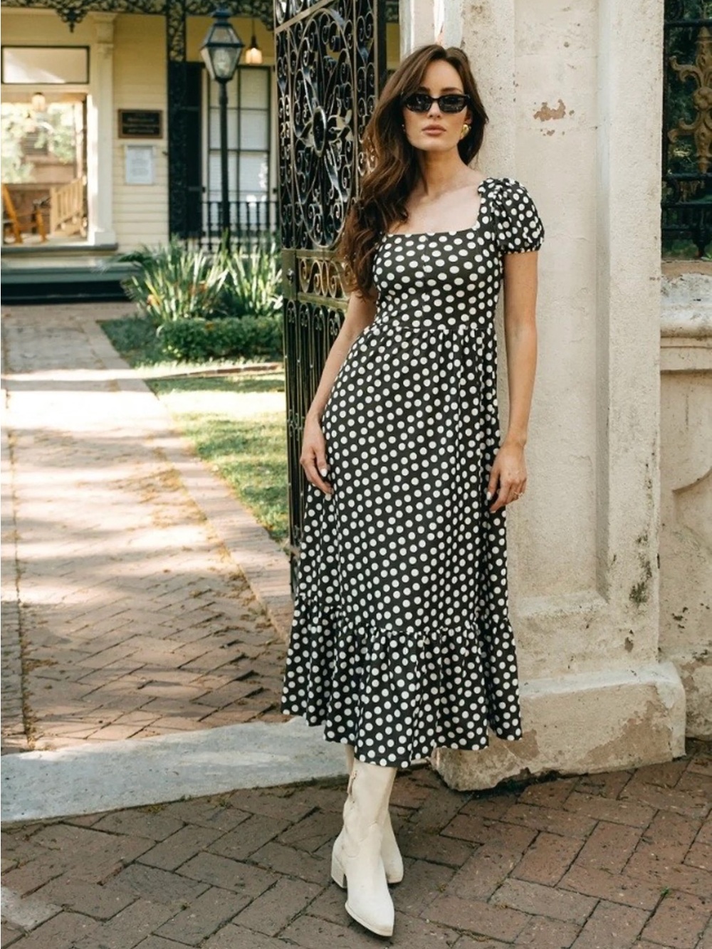 Smith and Quinn Cornelia Midi Dress Size XS NWT Brown Polka Dot Long Dress New